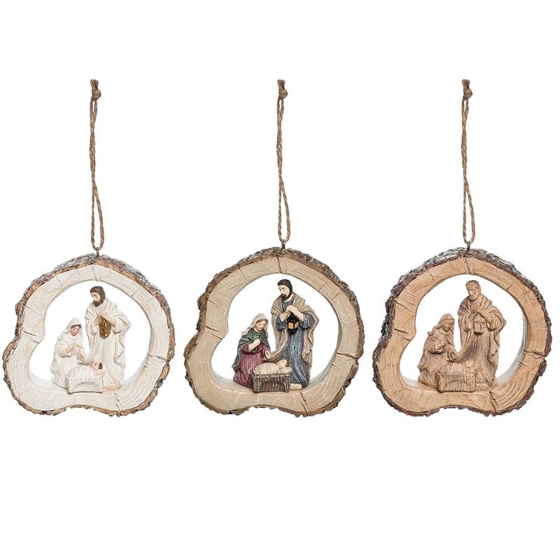 Nativity Bark Ornament